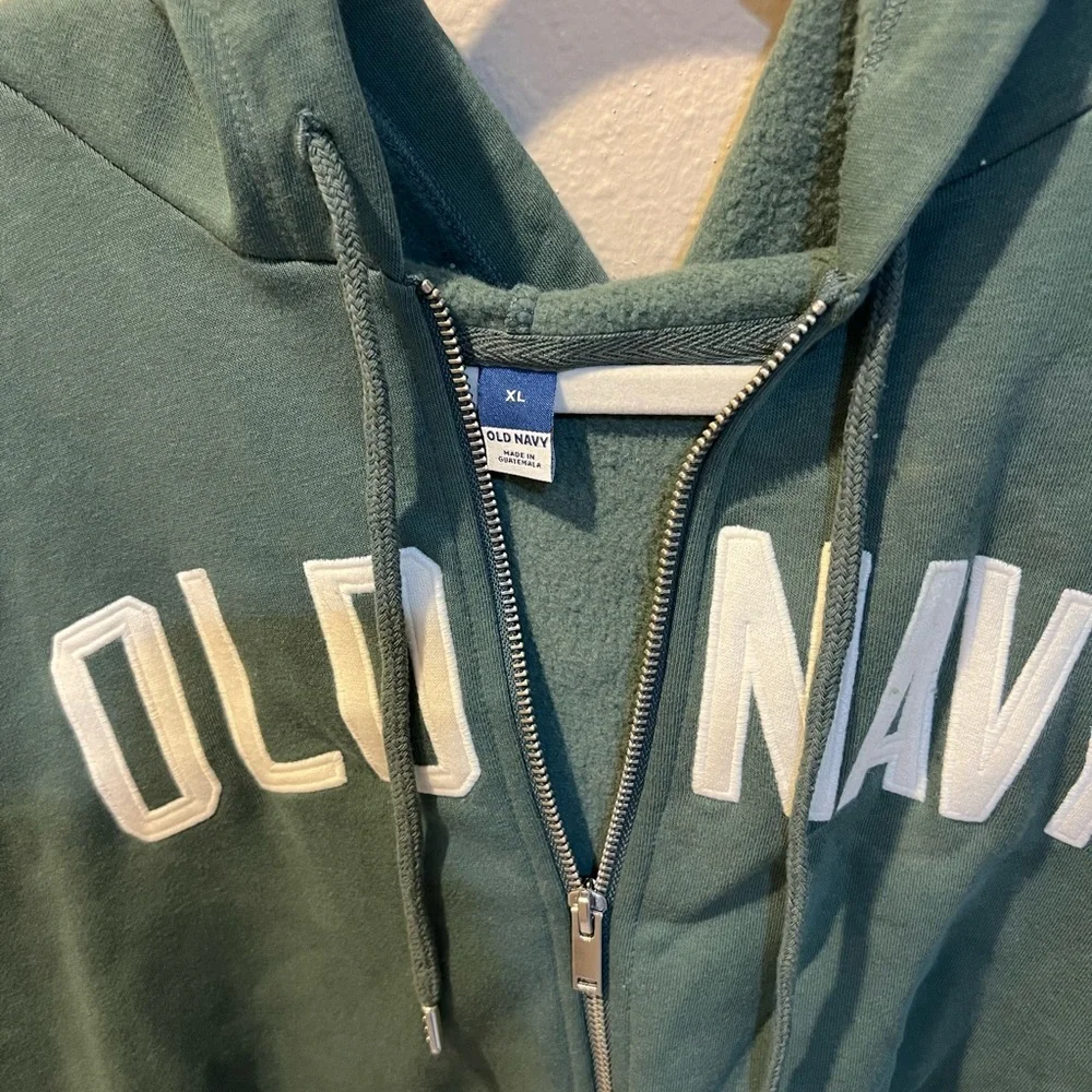 Old Navy Forest Green Zip-Up Hoodie - Picture 2 of 3